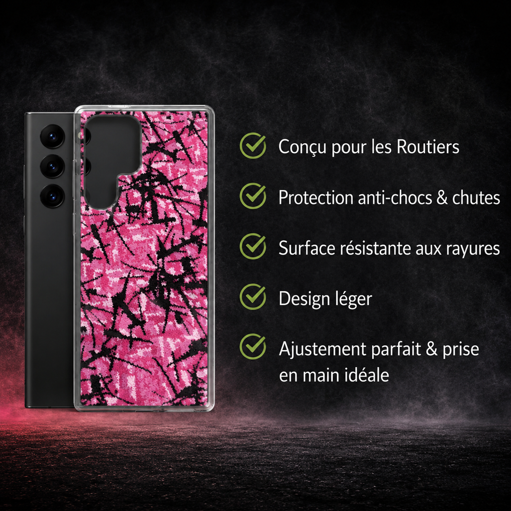 BoutiqueduRoutier™ | Coque pour Samsung en peluche danoise rose