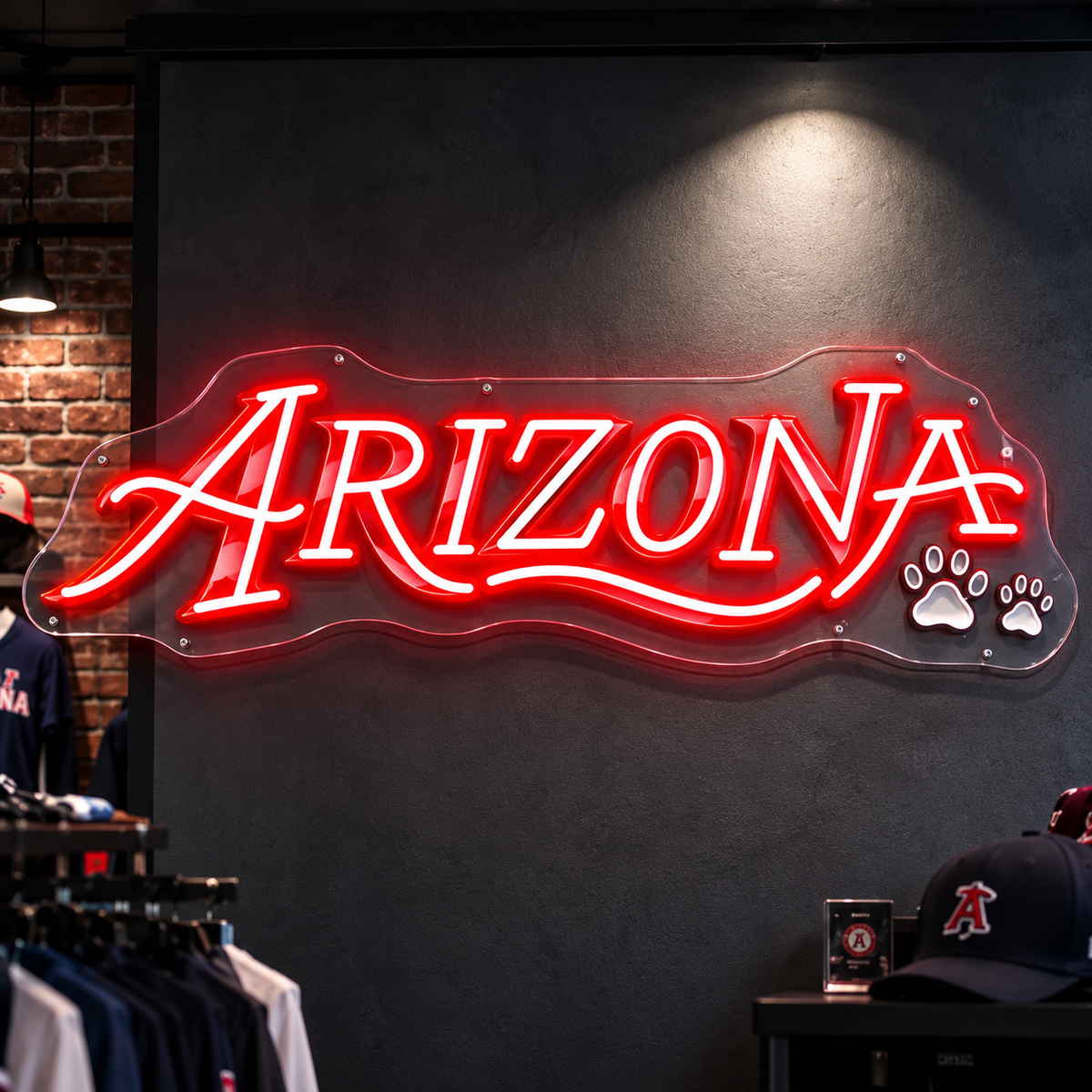 Personalisierbares LED-Schild – Arizona Rot | 60 × 17 cm