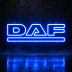 DAF logo LED sign in blue