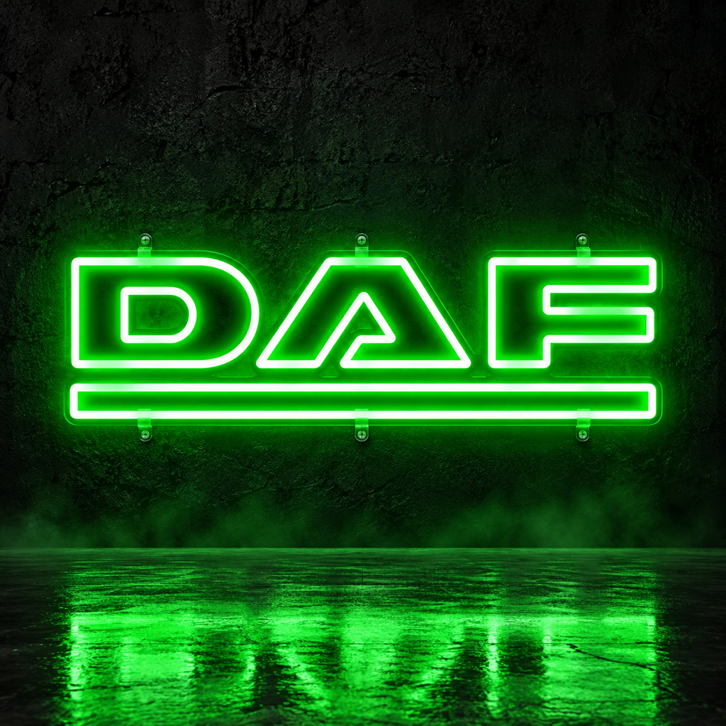 DAF logo LED sign in green