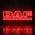 DAF logo LED sign in red