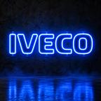 Iveco logo LED sign in blue