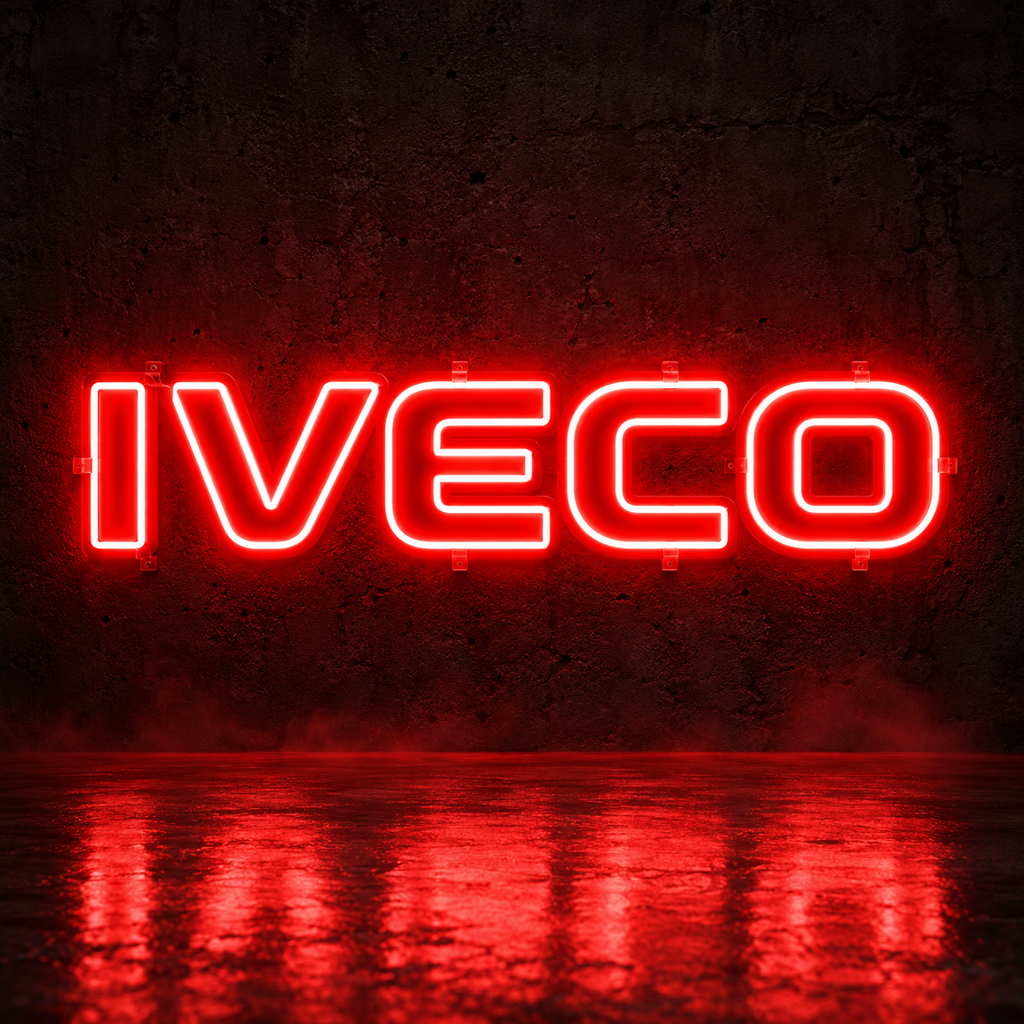Iveco logo LED sign in red