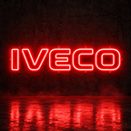 Iveco logo LED sign in red