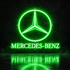 Mercedes-Benz logo LED sign in green