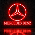 Mercedes-Benz logo LED sign in red