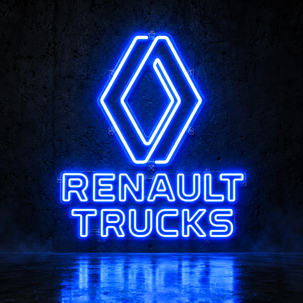 Renault Trucks logo LED sign in blue