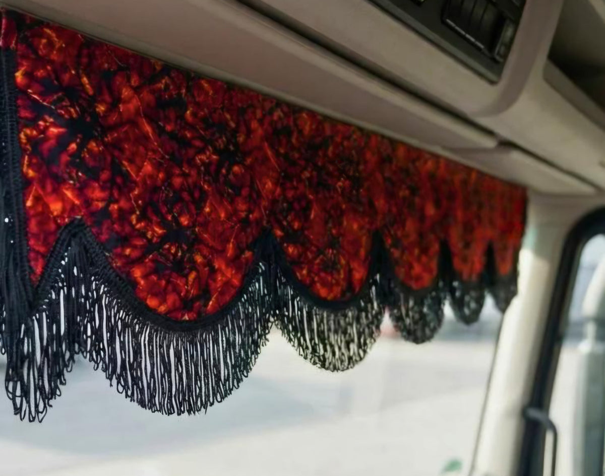 BoutiqueduRoutier™ | Jeu de rideaux de camion en peluche danoise rouge