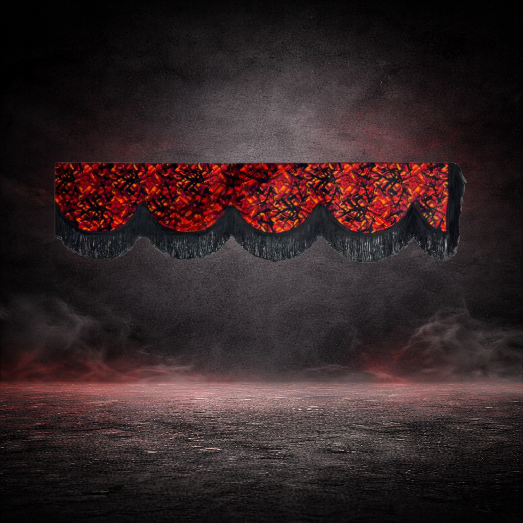 BoutiqueduRoutier™ | Rideau de pare-brise de camion en peluche danoise rouge
