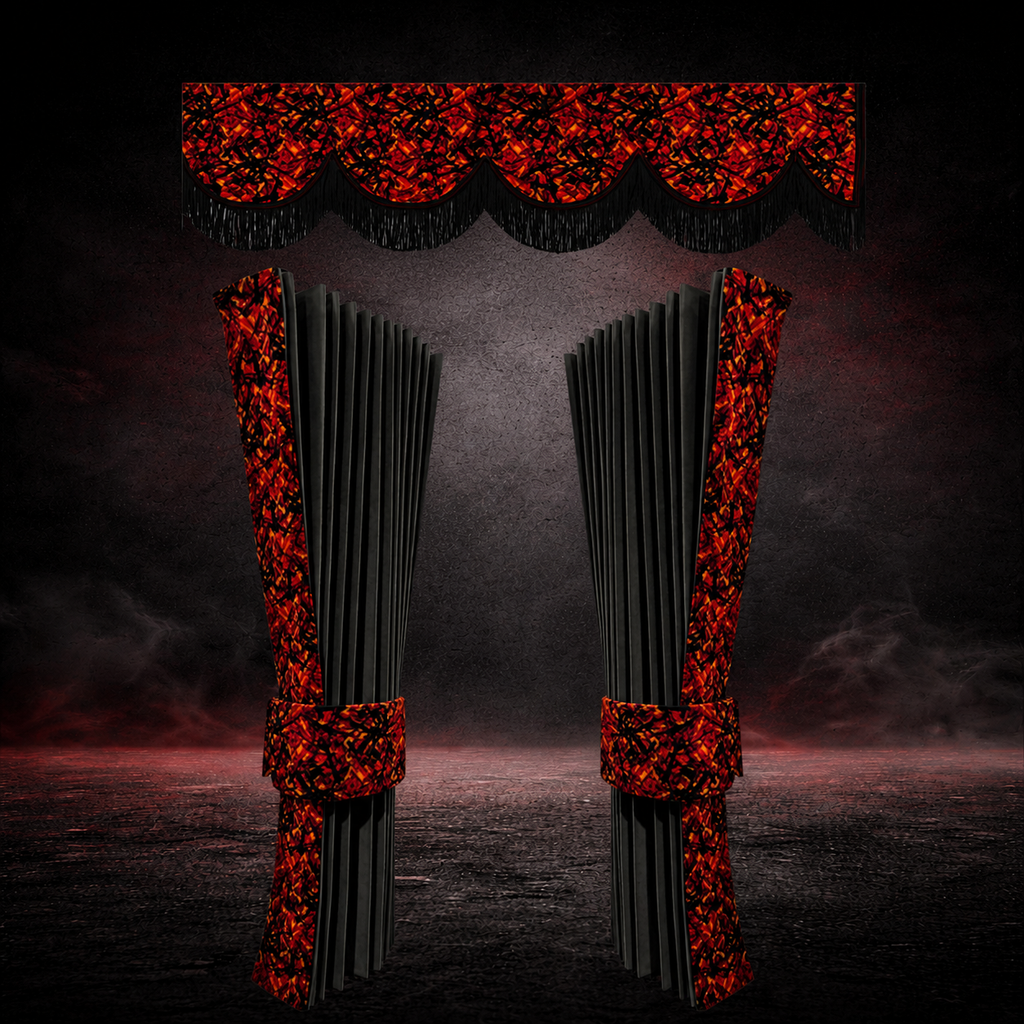 BoutiqueduRoutier™ | Jeu de rideaux de camion en peluche danoise rouge