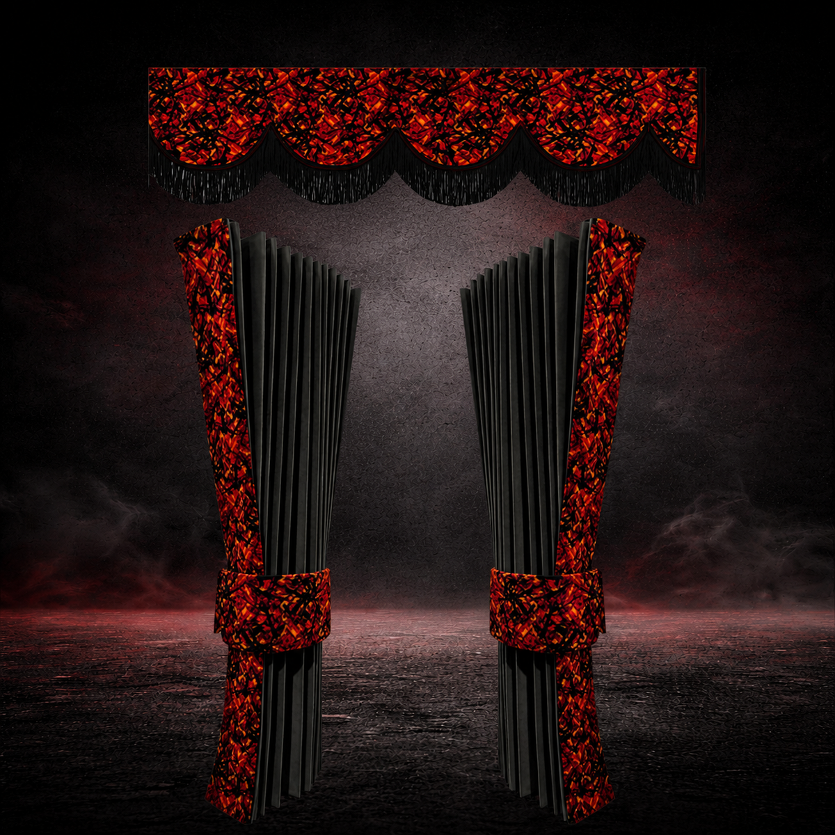 BoutiqueduRoutier™ | Jeu de rideaux de camion en peluche danoise rouge