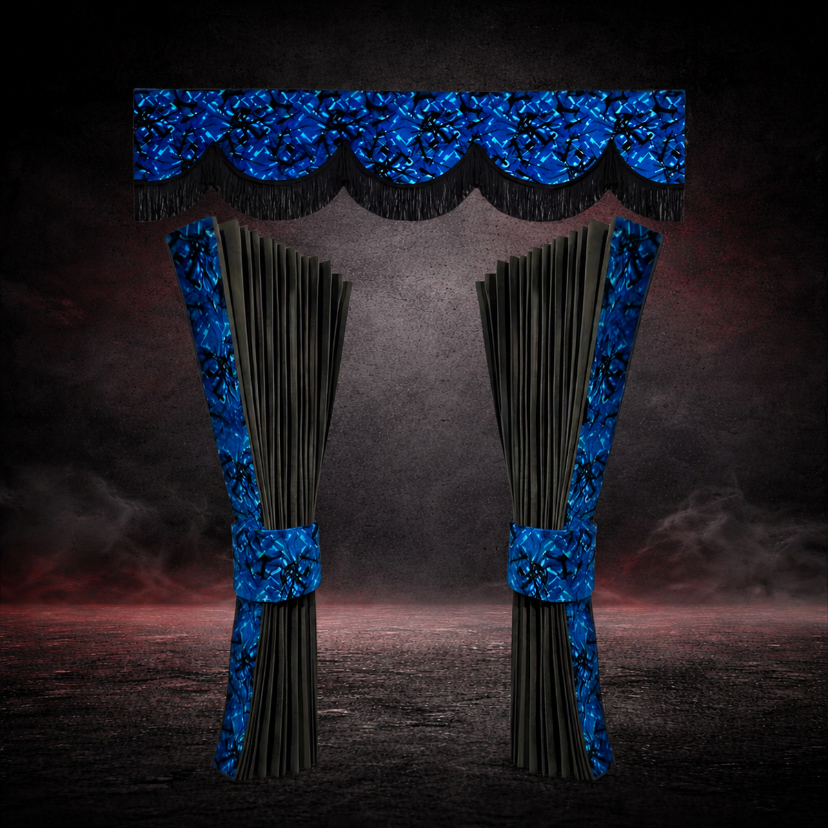 BoutiqueduRoutier™ | Jeu de rideaux de camion en peluche danoise bleue