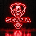 Scania V8 logo LED sign in red