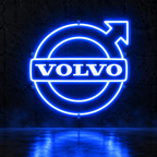 Volvo logo LED sign in blue