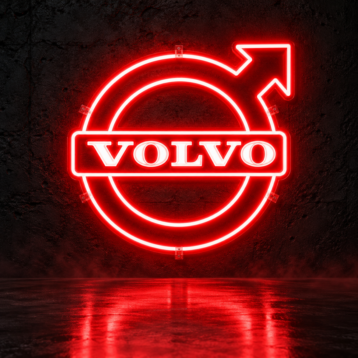 Volvo logo LED sign in red